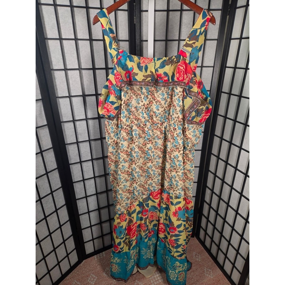 Denim 24/7 Floral Patchwork Boho Tiered Maxi Dress 32W Women - Picture 5 of 5